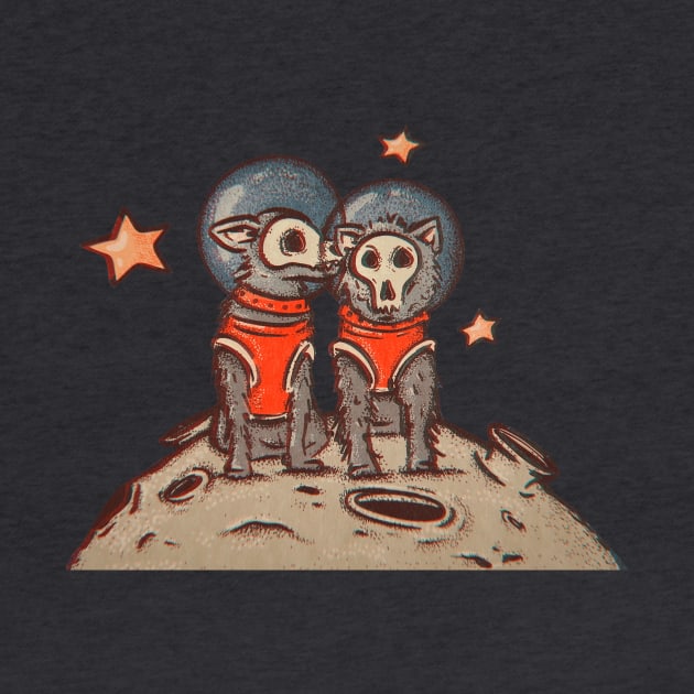 Skull dogs cosmonauts by Sasshhaaaart